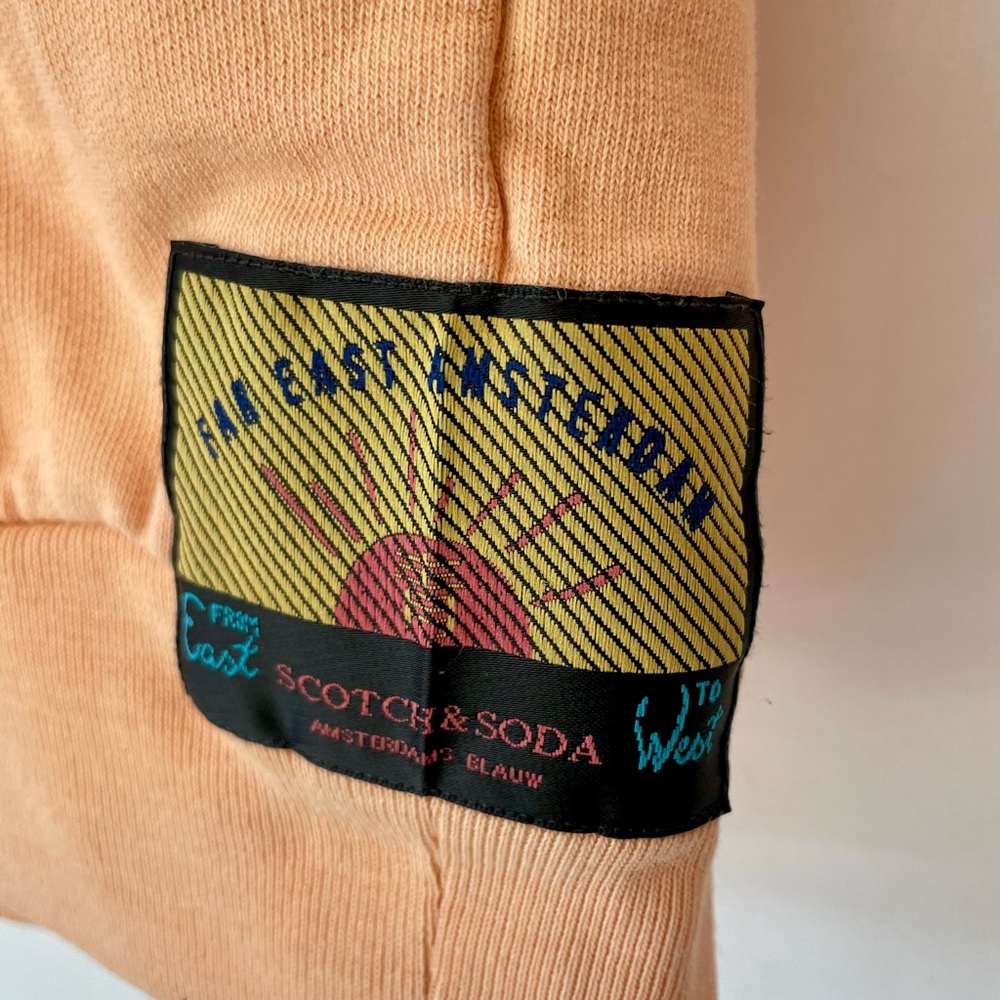 Scotch & Soda Far East Amsterdams Blauw Crewneck Sweatshirt, Apricot, M, EUC - Picture 3 of 9